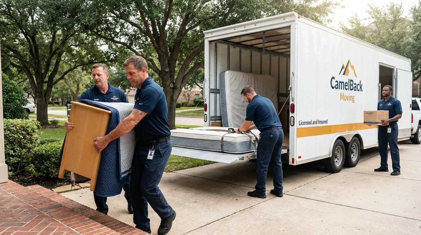 Crew loading residential truck for cross-state move from Wilberforce, OH